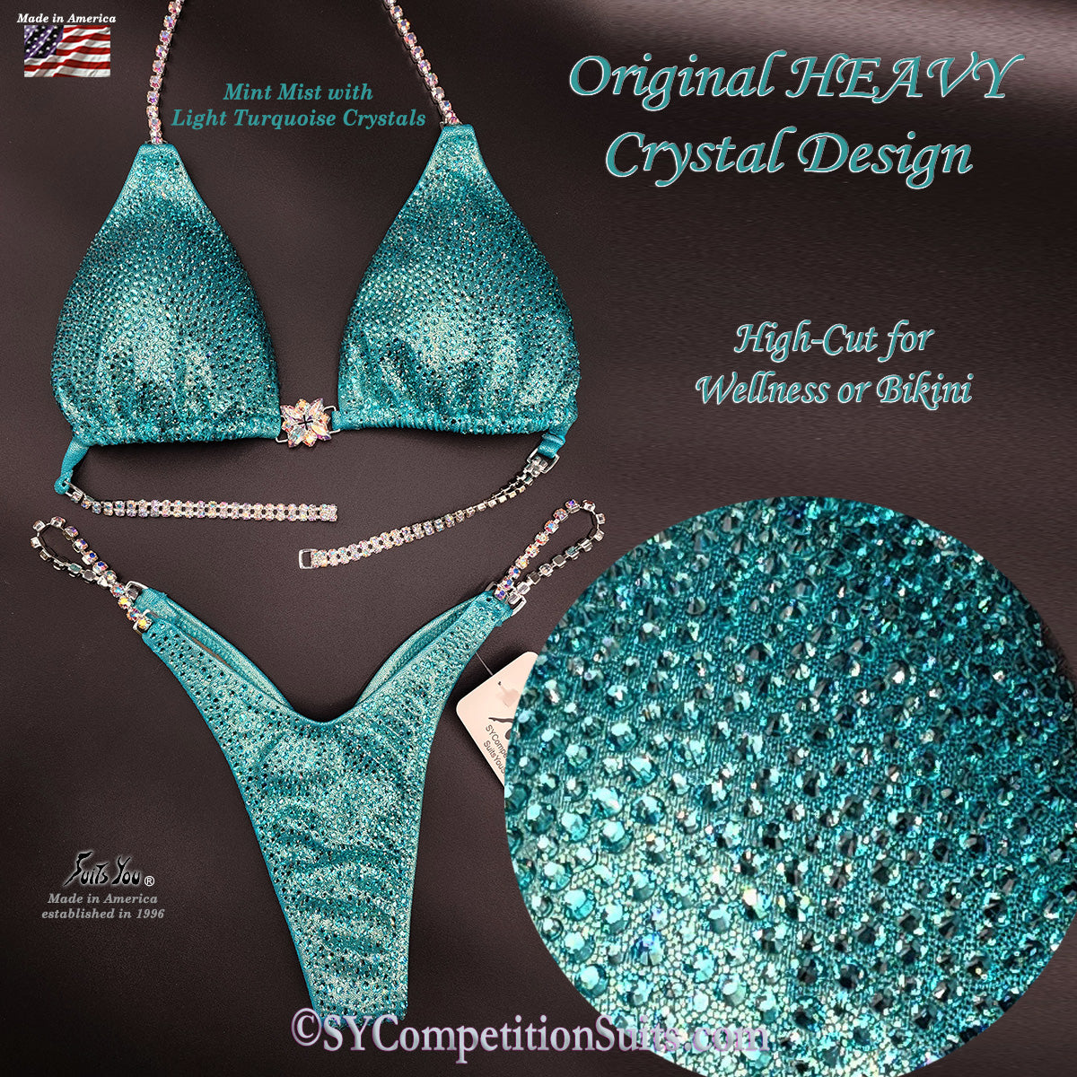 Mint Competition Bikini, High Cut Design