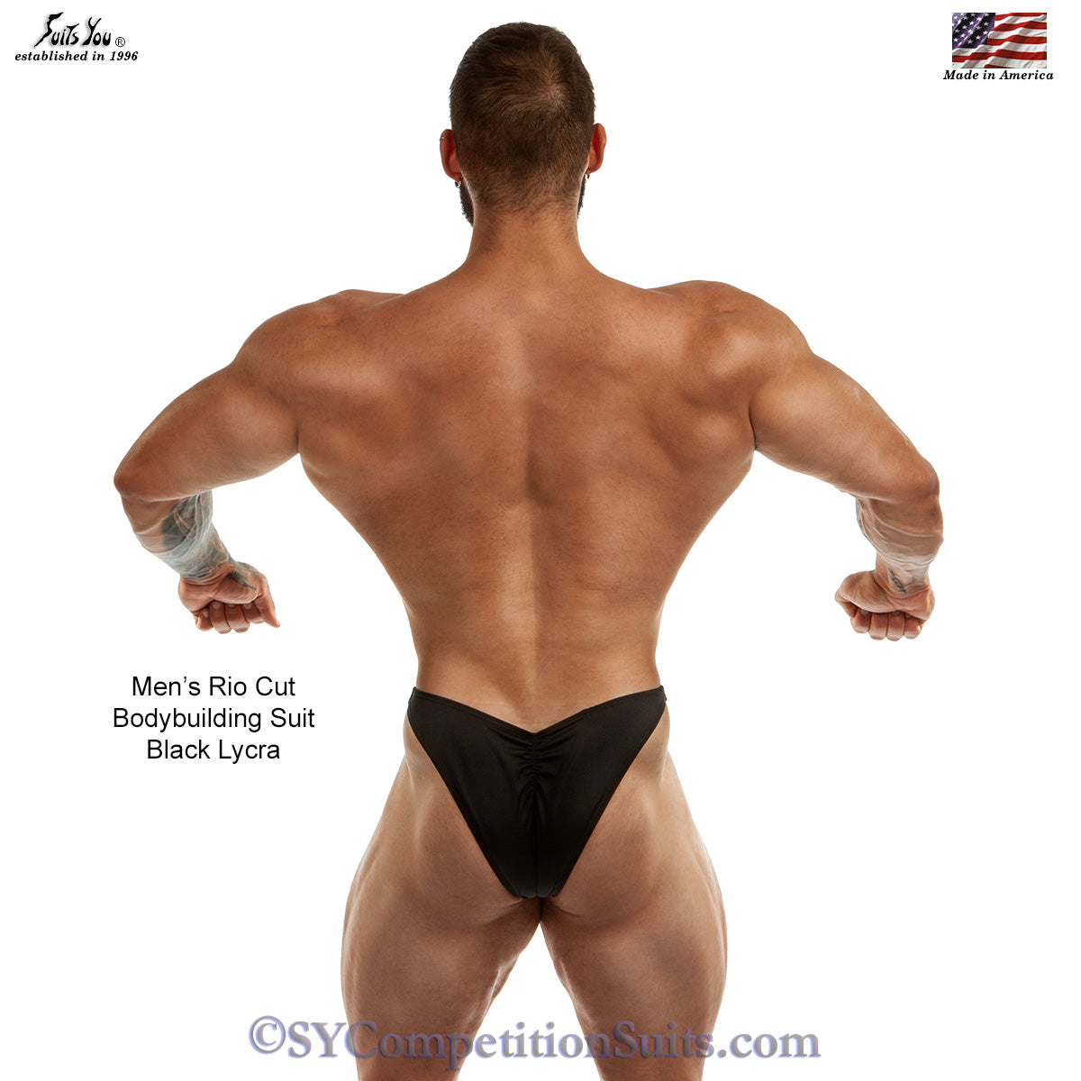 Men's Posing Trunks, black lycra