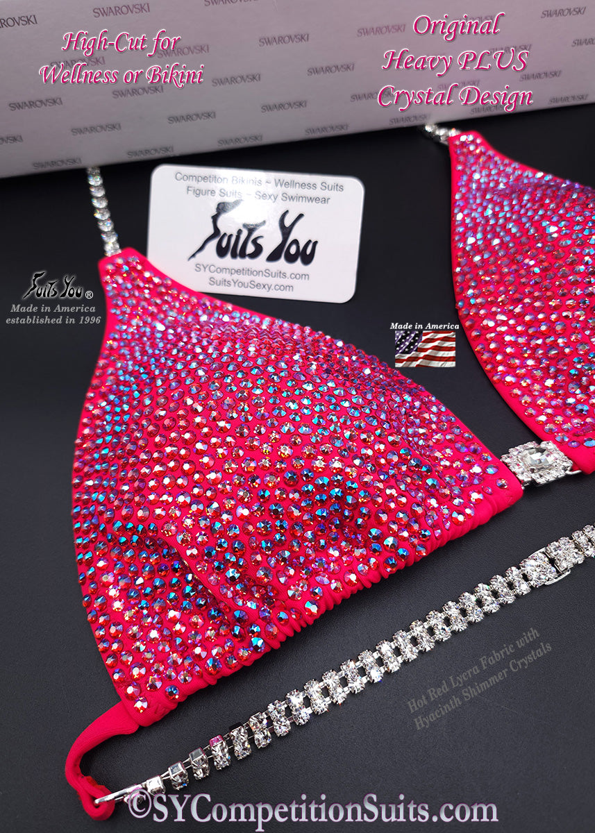 Hot Red Crystal Competition Suit