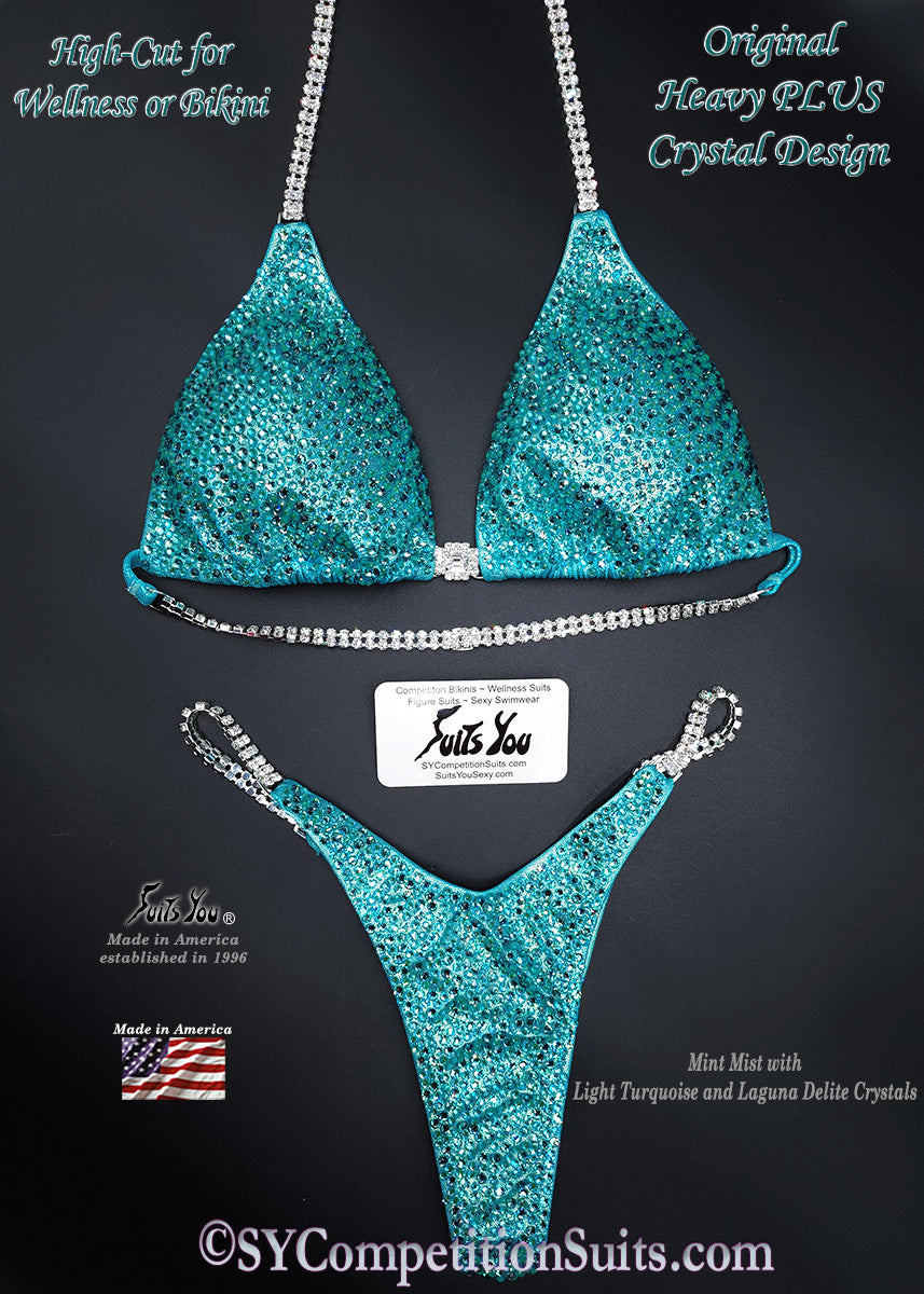 In Stock Competition Suit, Mint with Crystals
