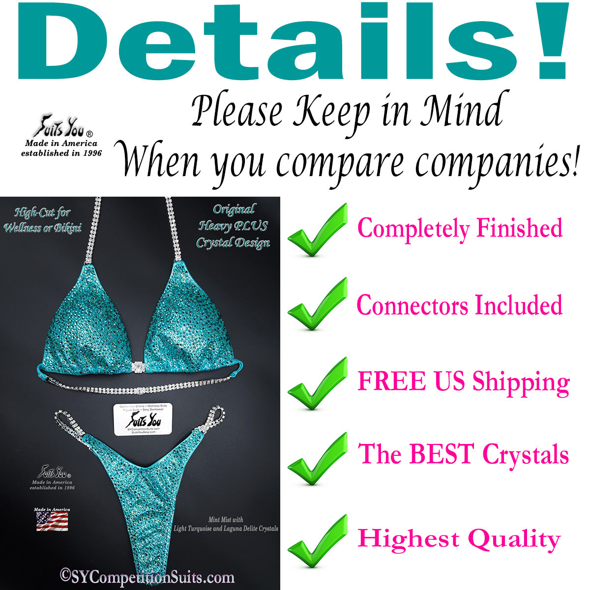 In Stock Competition Suit, Mint Details