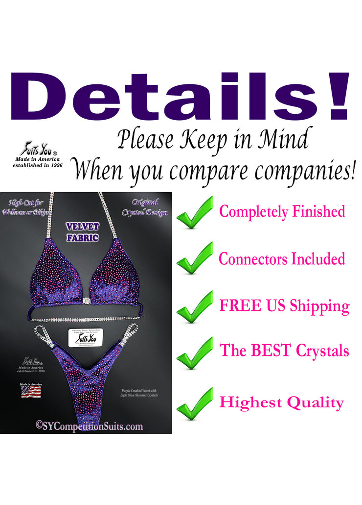 Velvet Competition Suit, Purple Velvet Details