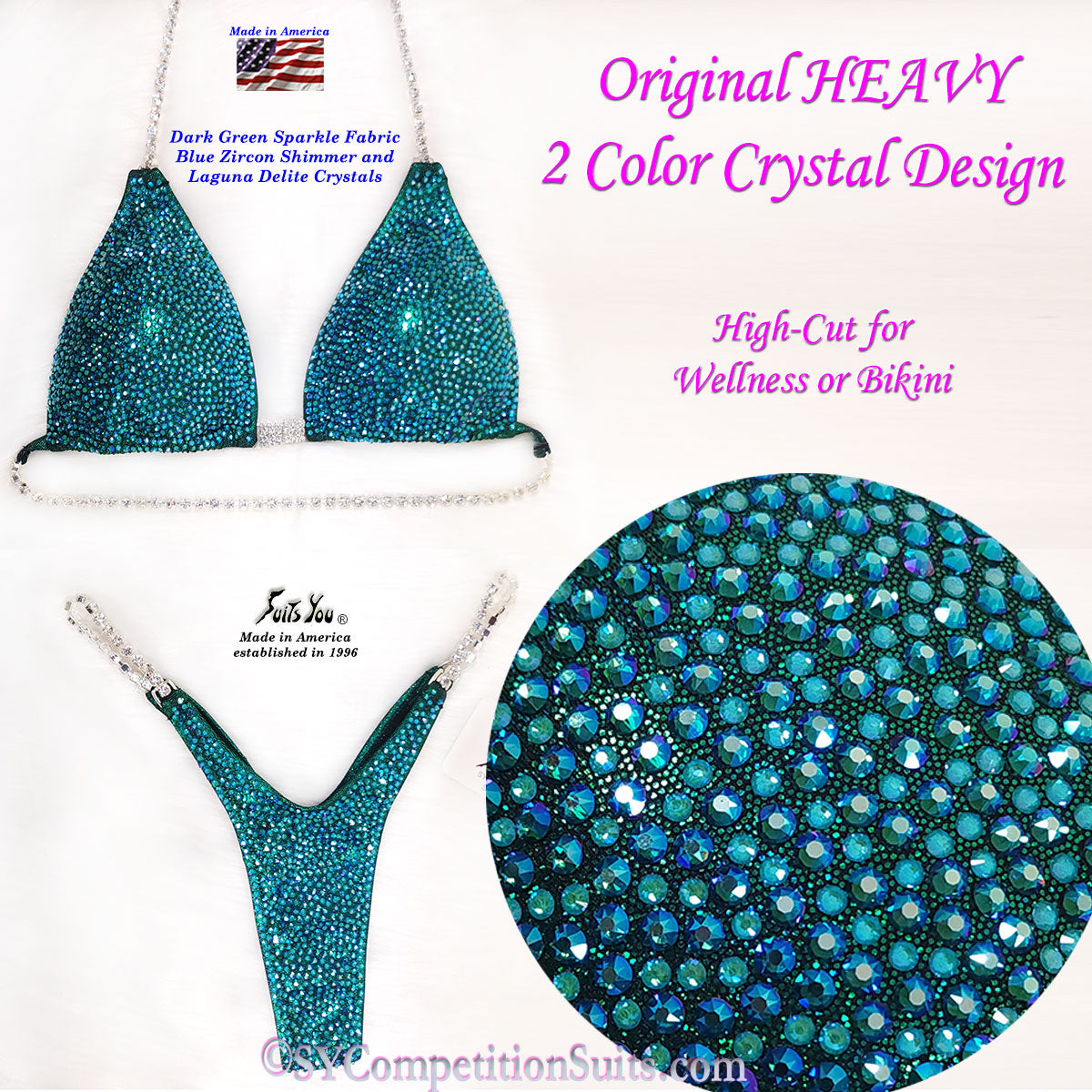 High-Cut Wellness or Bikini Competition Suit, Laguna