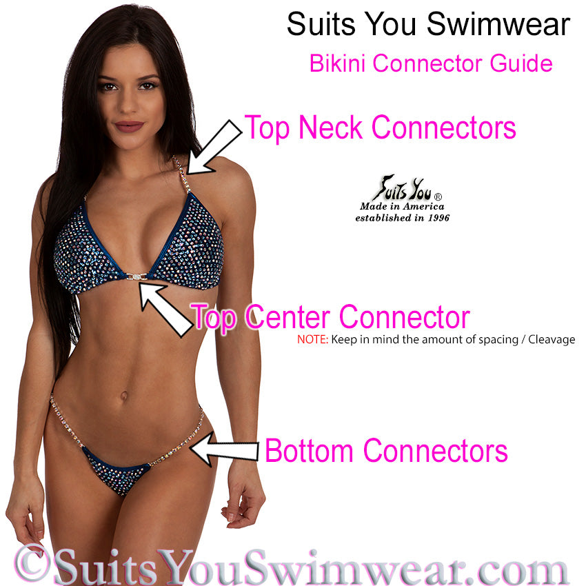 Cobalt Competition Bikini, Pro Competition Suit, bikini connector guide for NPC IFBB