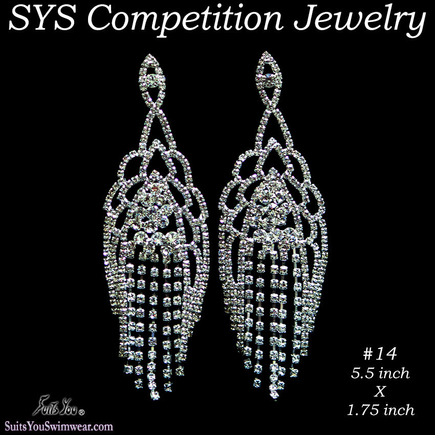 Large Chandelier Earrings for bikini competition or figure competitions.