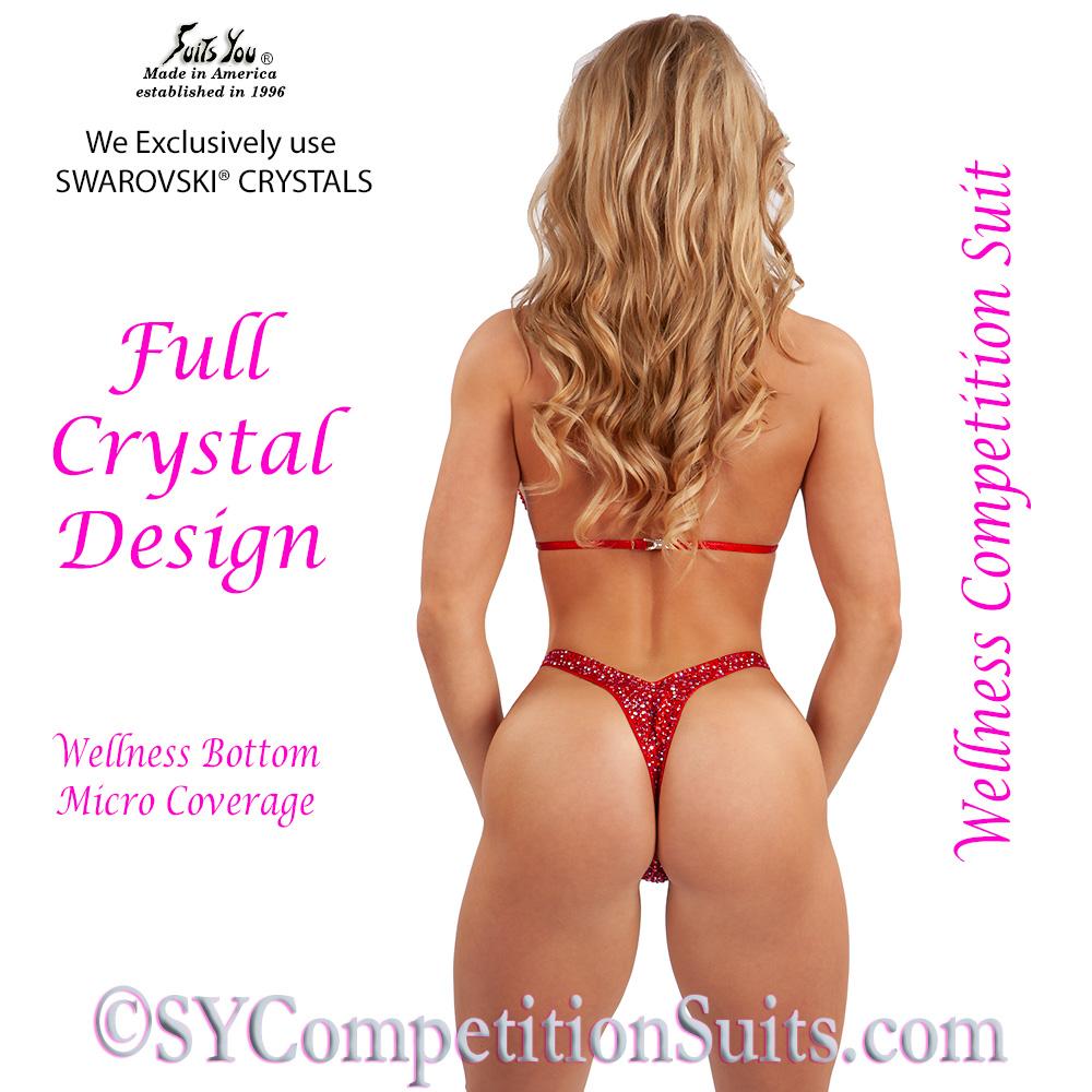 NPC Wellness Competition Suit, Full Crystal Design, Micro Bottom