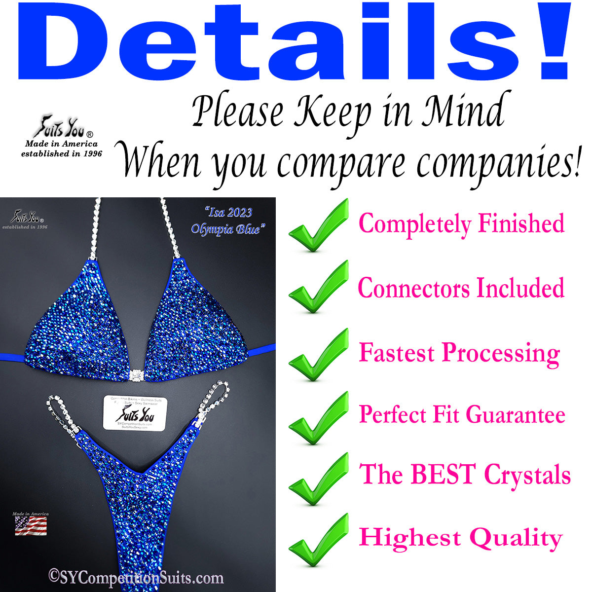 Isa Pereira 2023 Olympia Blue Wellness Suit Details