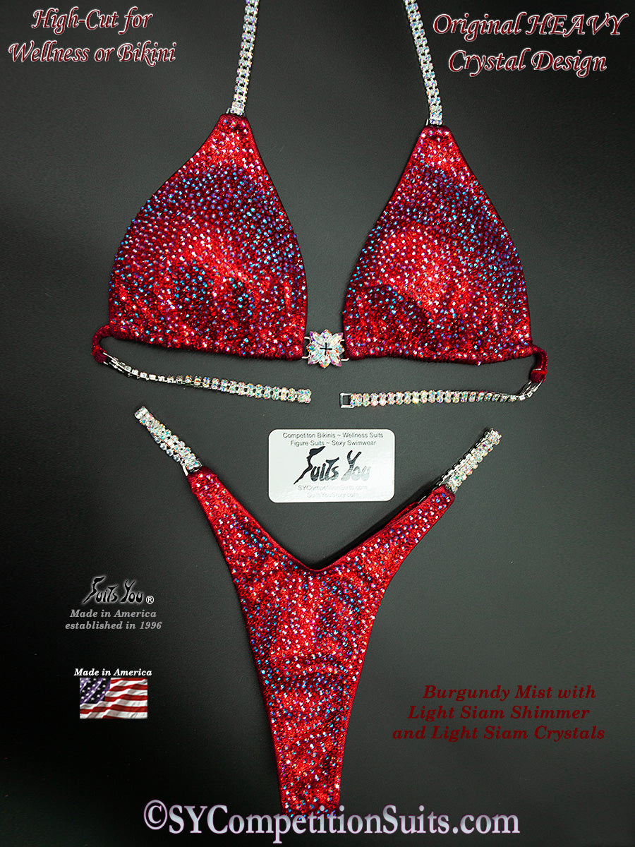 In Stock Competition Bikini, Burgundy Mist 