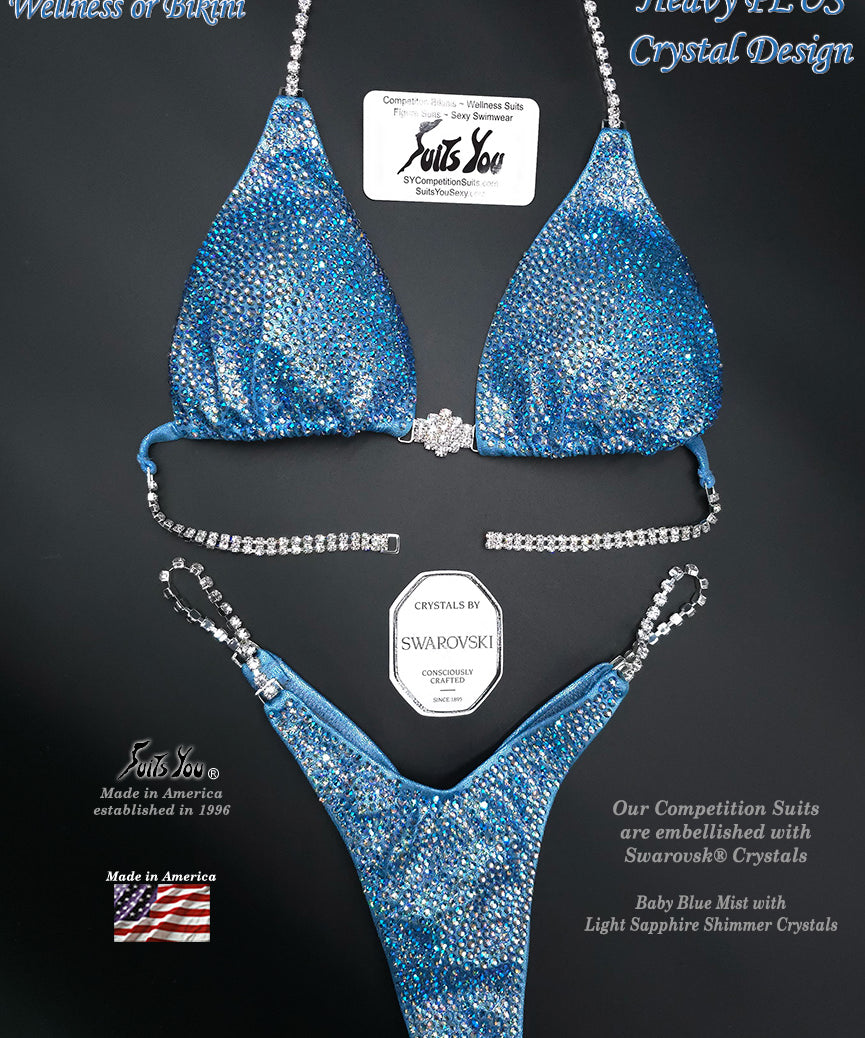 Baby Blue Crystal Competition Suit