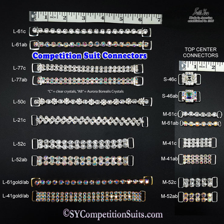 Connectors for competition suits