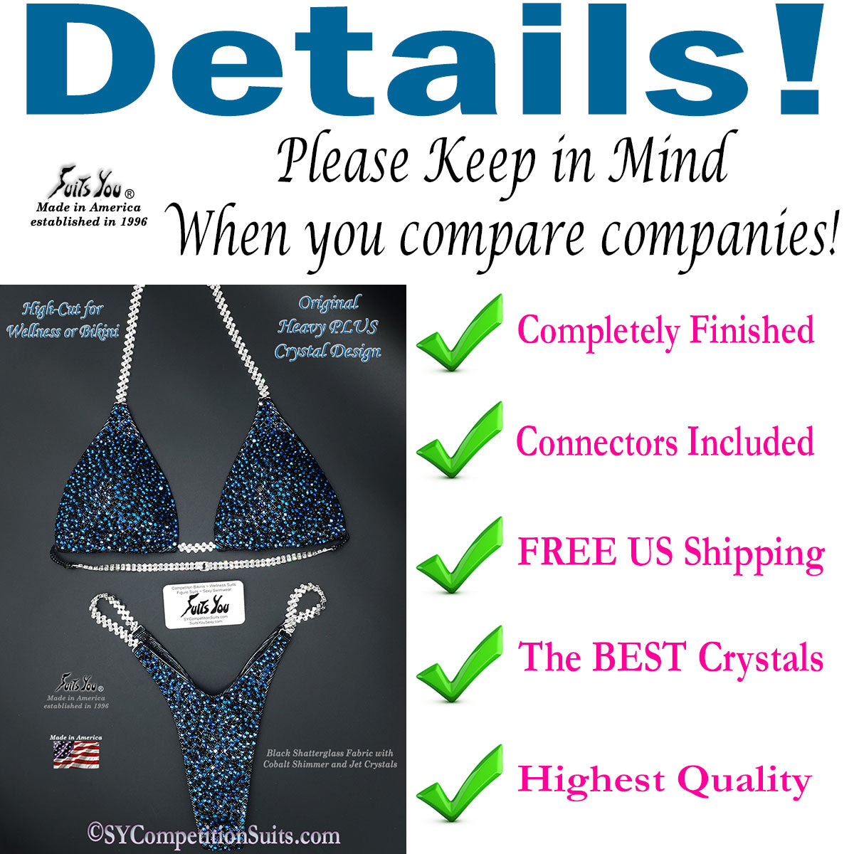 Black Competition Bikini Details