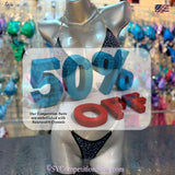 Half off black crystal competition bikini.