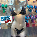 Half off black crystal competition Suit.