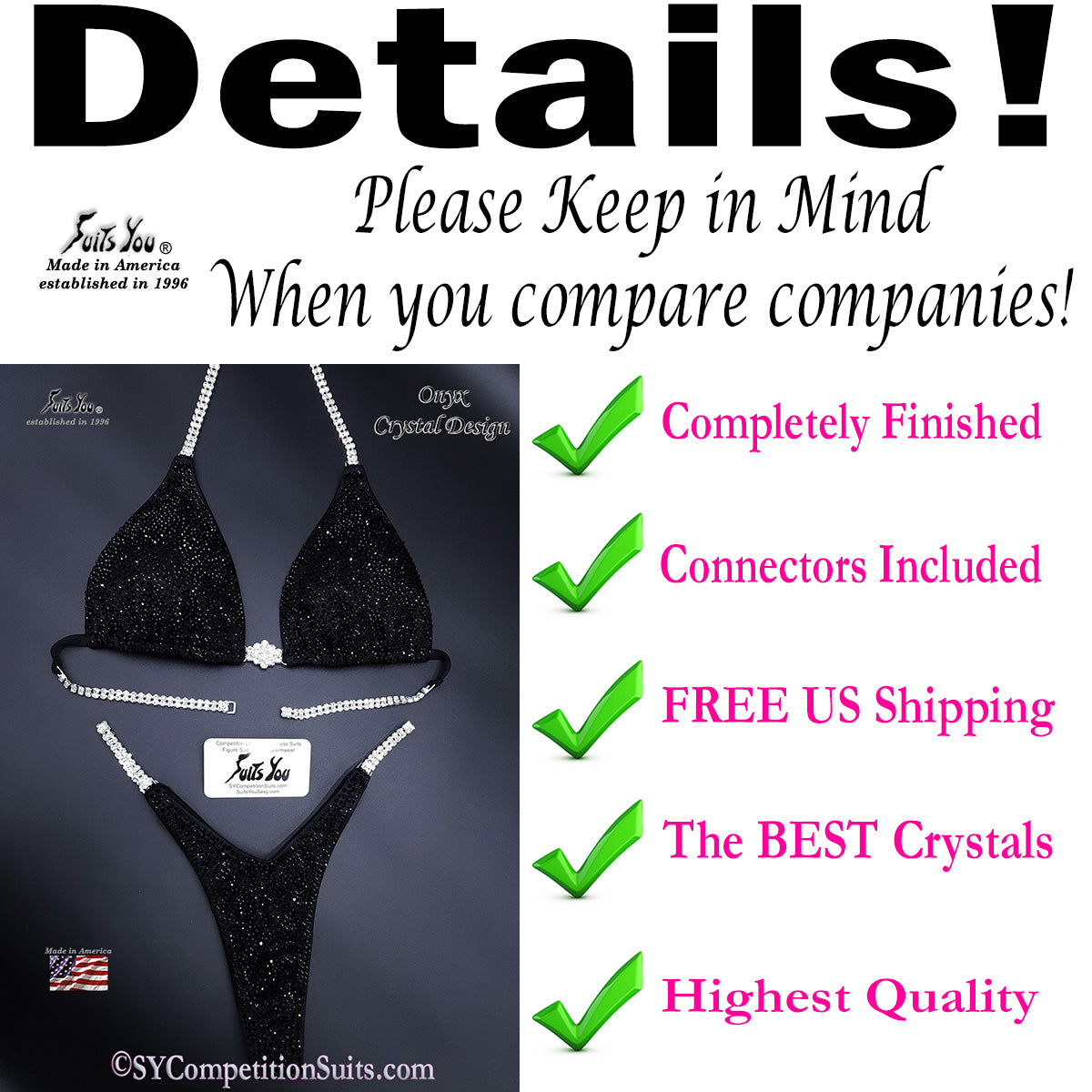 Black Crystal Bikini details