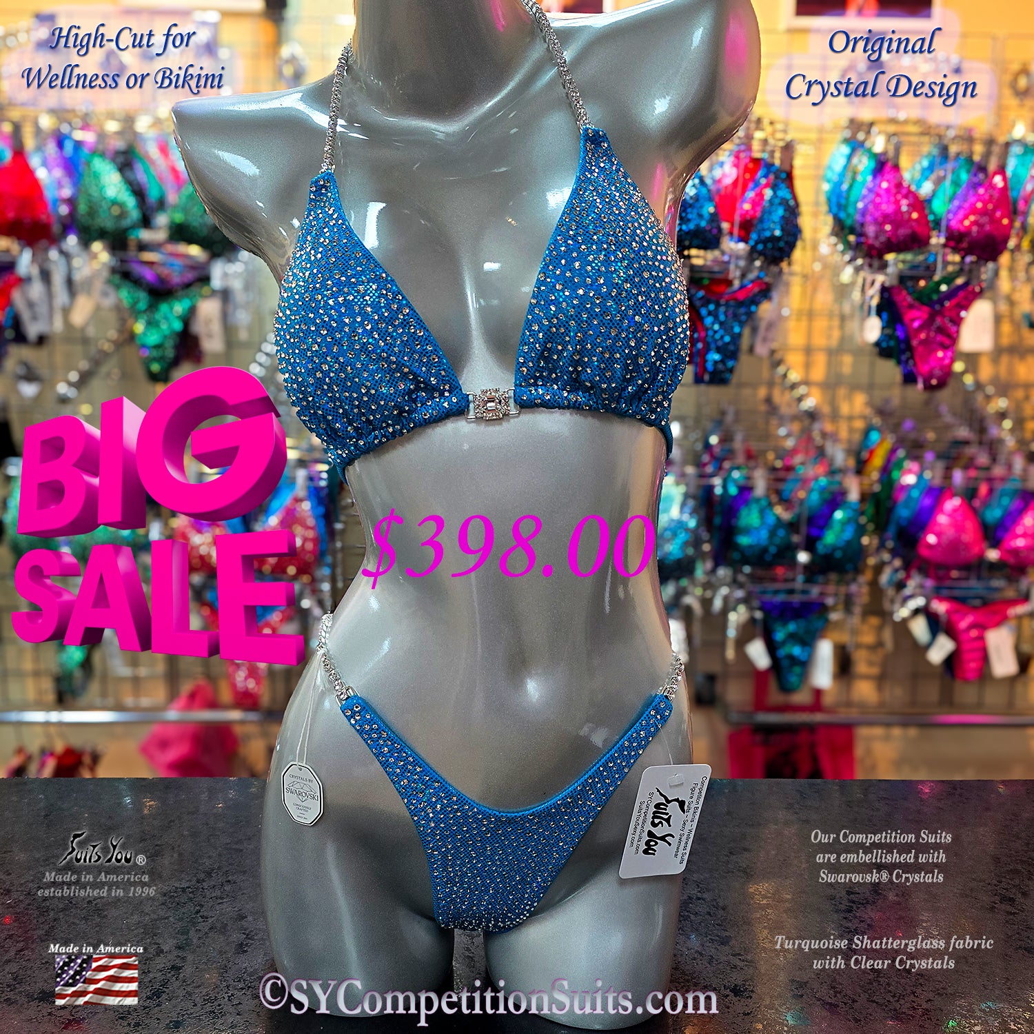 The Best Deal on Competition Suits, Turquoise