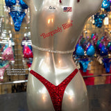 In Stock Competition Suit. Burgundy Bliss Crystal Design.