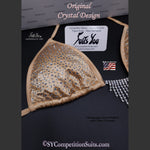 Competition Bikini Sale, Champagne with Clear Crystals