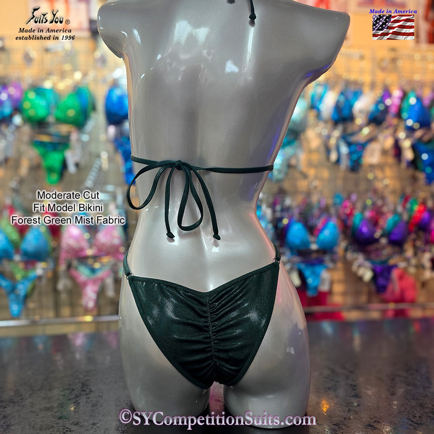 Moderate Fit Model quick ship bikini with adjustable sides 50% glute 2026 rules