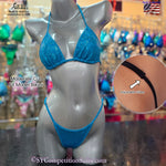 Quick Ship Moderate Cut Fit Model Bikini, Hologram fabric. NPC compliant balanced coverage.