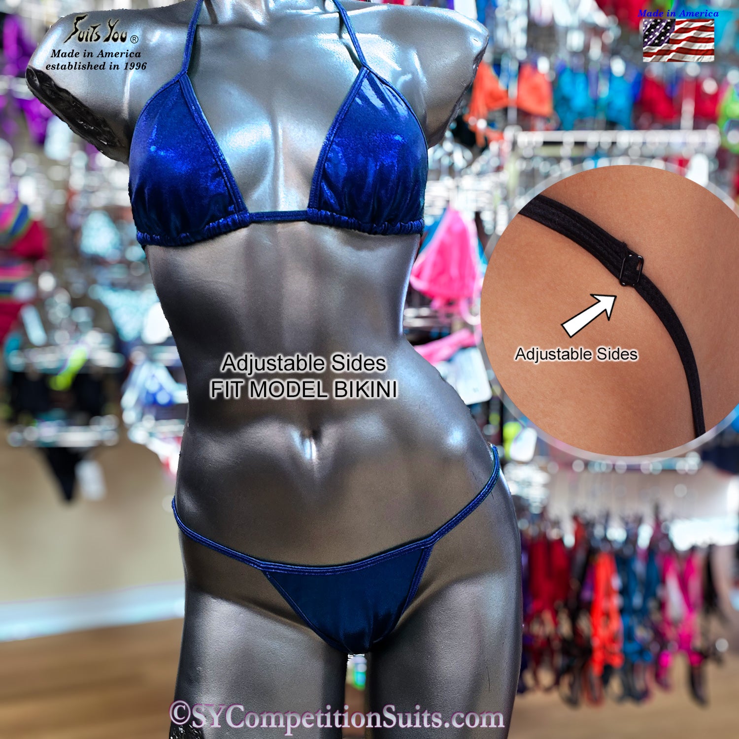 Navy Blue Mist Classic Cut Fit Model Bikini for NPC and IFBB competition
