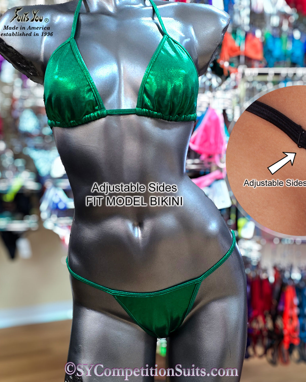 In Stock Kelly Green Mist Classic Cut Fit Model Bikini for NPC and IFBB competition