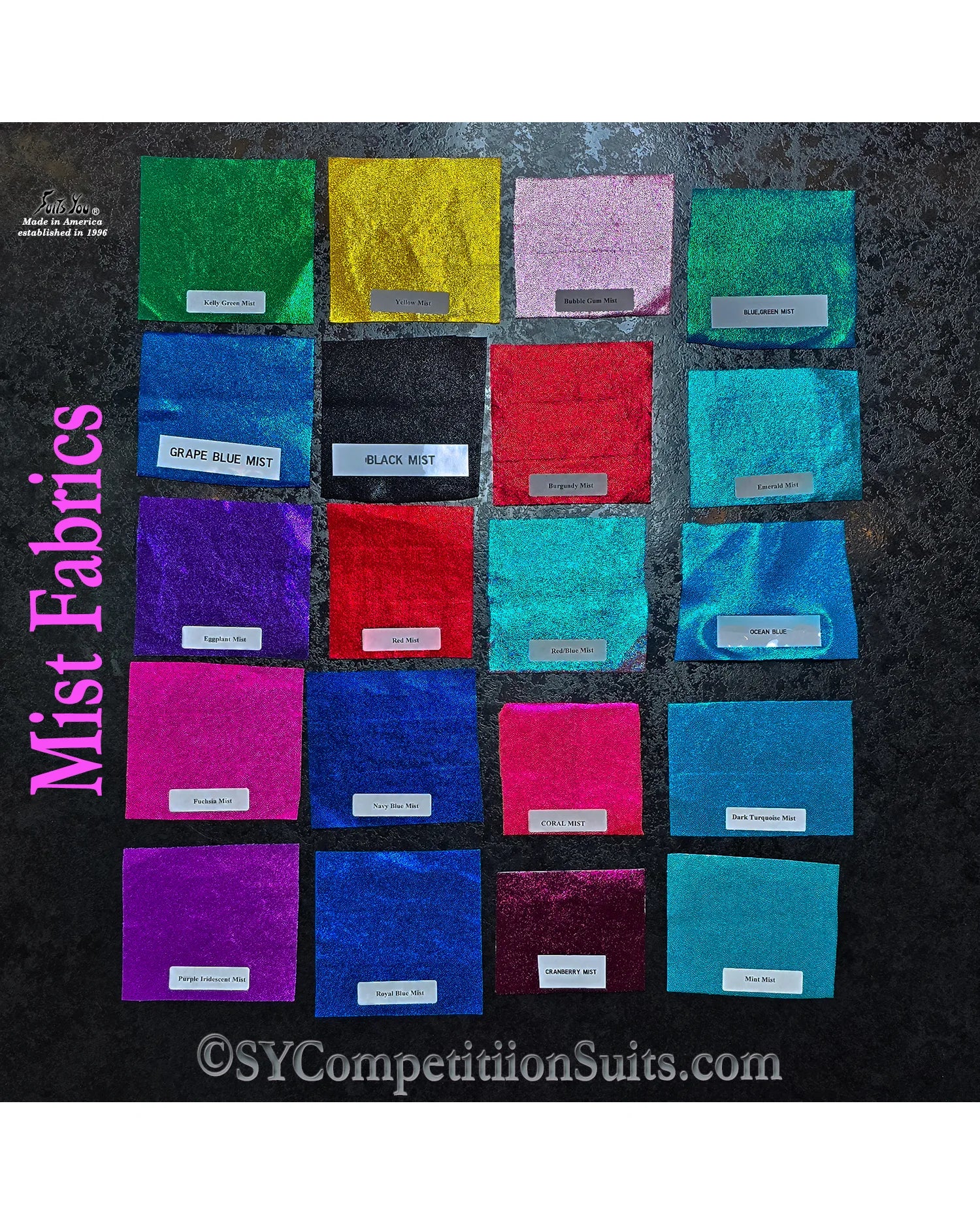 Fit Model Mist Fabrics. Suits You Competition Suits. Made in America