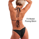 Back view, fit model posing suit. Made in America, Clearwater FL.