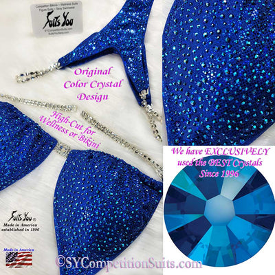 Budget Friendly High-Cut Competition Suit, Original Crystal