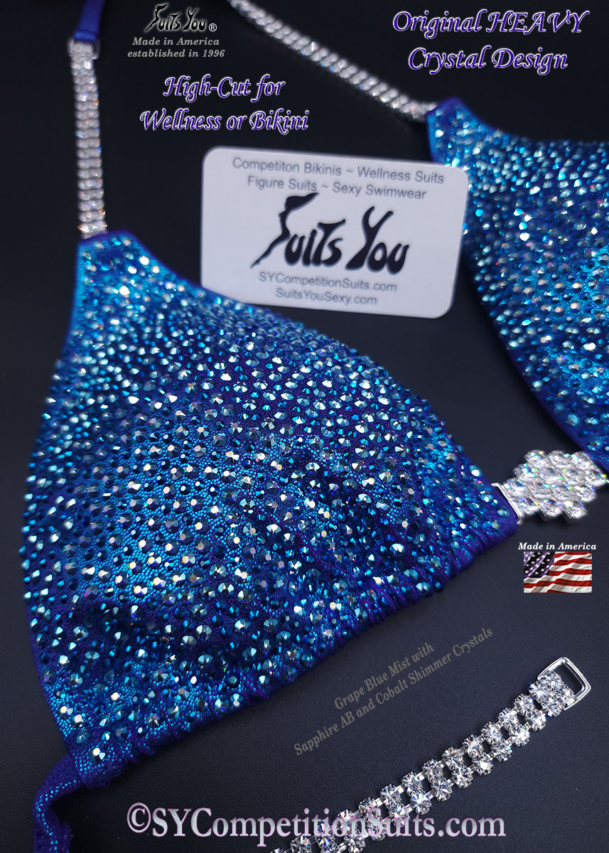 In Stock Competition Bikini, Grape Mist Fabric