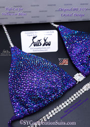 In Stock Competition Suit, Heliotrope with Blue Zircon Shimmer Crystals
