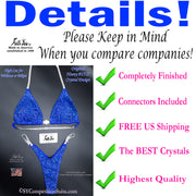 In Stock Competition Suit, Cobalt Blue with Crystals