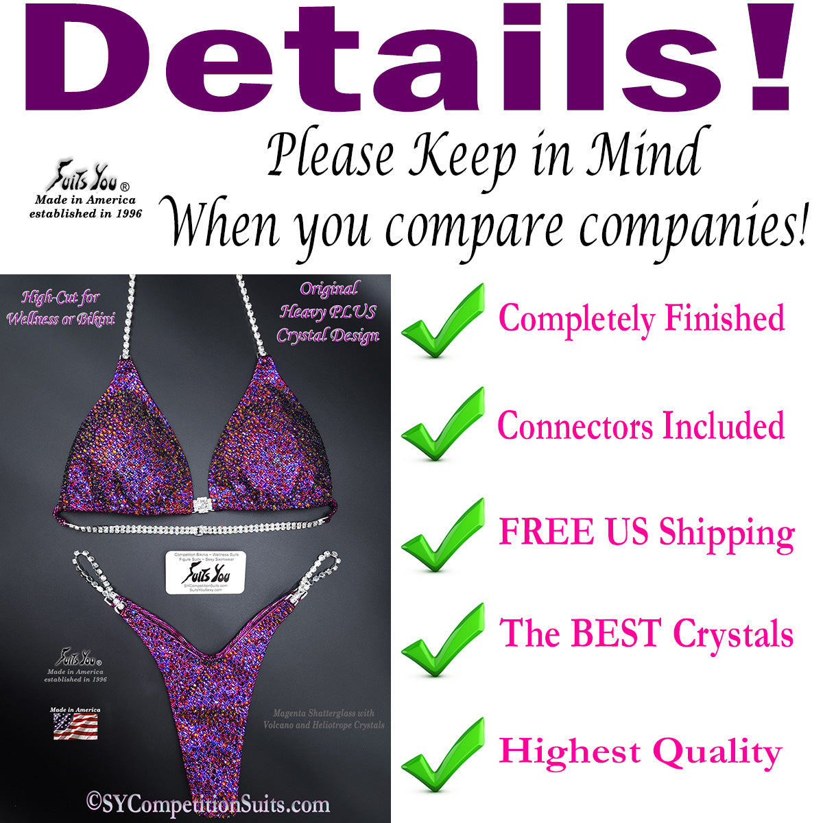 In Stock Competition Suit, Magenta Details