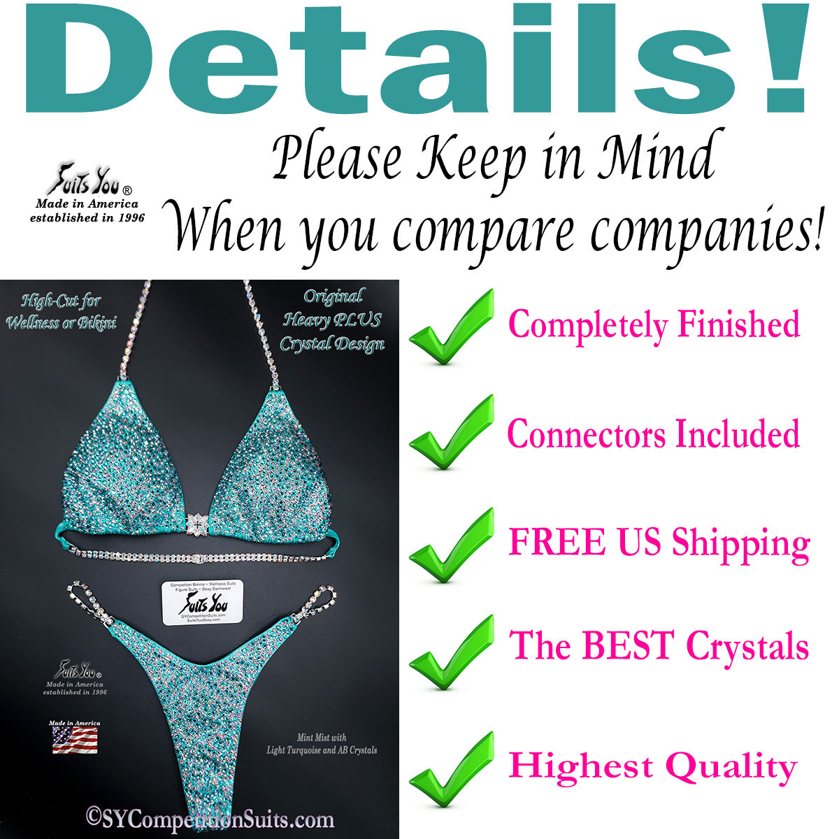 In Stock Competition Suit, Mint Details