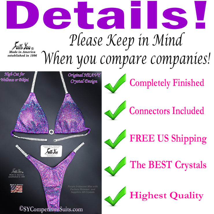 In Stock Competition Suit, Purple Shimmer Details
