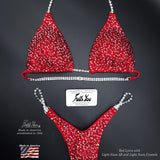 In Stock Competition Suit, Original Heavy PLUS Design, Red 2T