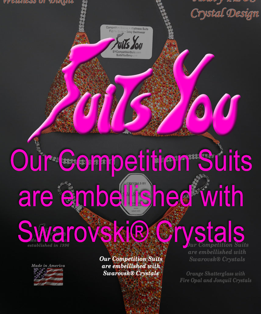 Orange Competition Suit, Embellished with Swarovski® Crystals