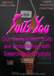 Orange Competition Suit, Embellished with Swarovski® Crystals