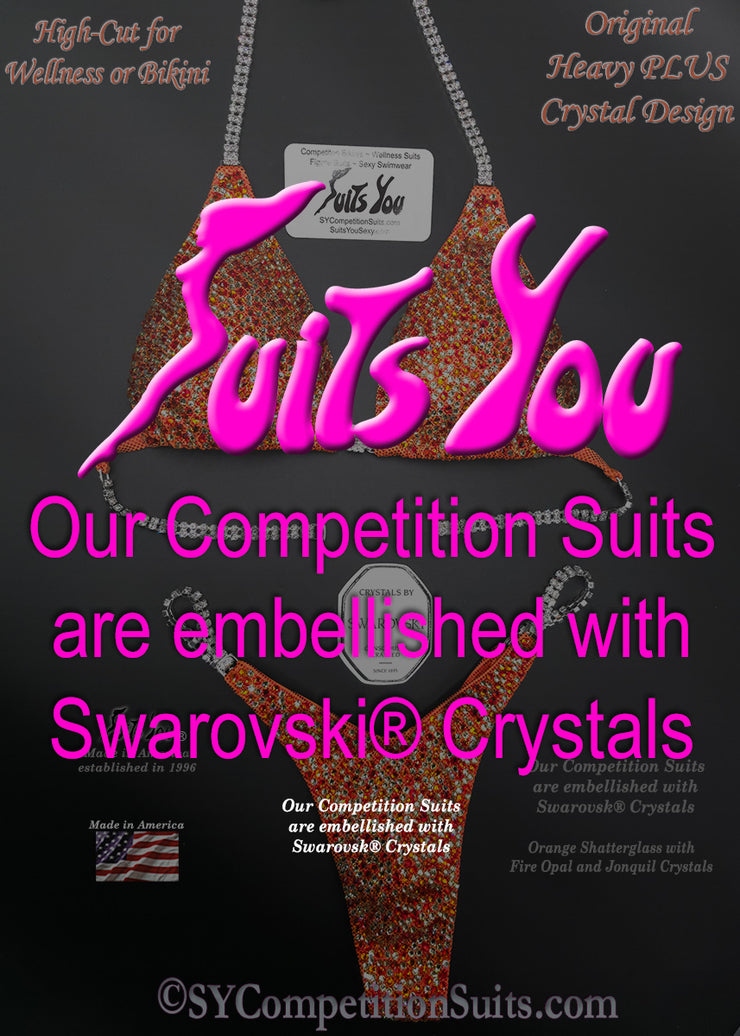 Orange Competition Suit, Embellished with Swarovski® Crystals