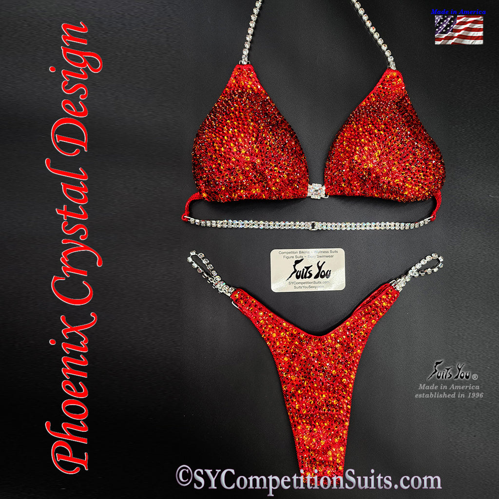 Phoenix Crystal Design Wellness Competition Bikini. Made in