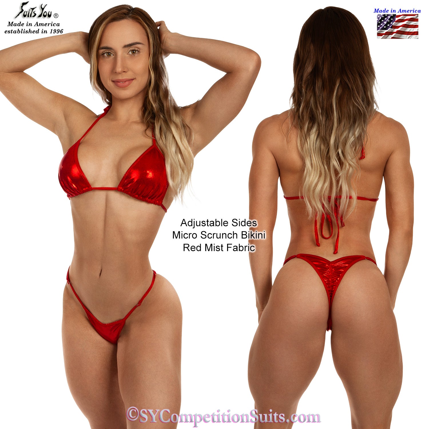 Posing Suit, Red Mist Fabric