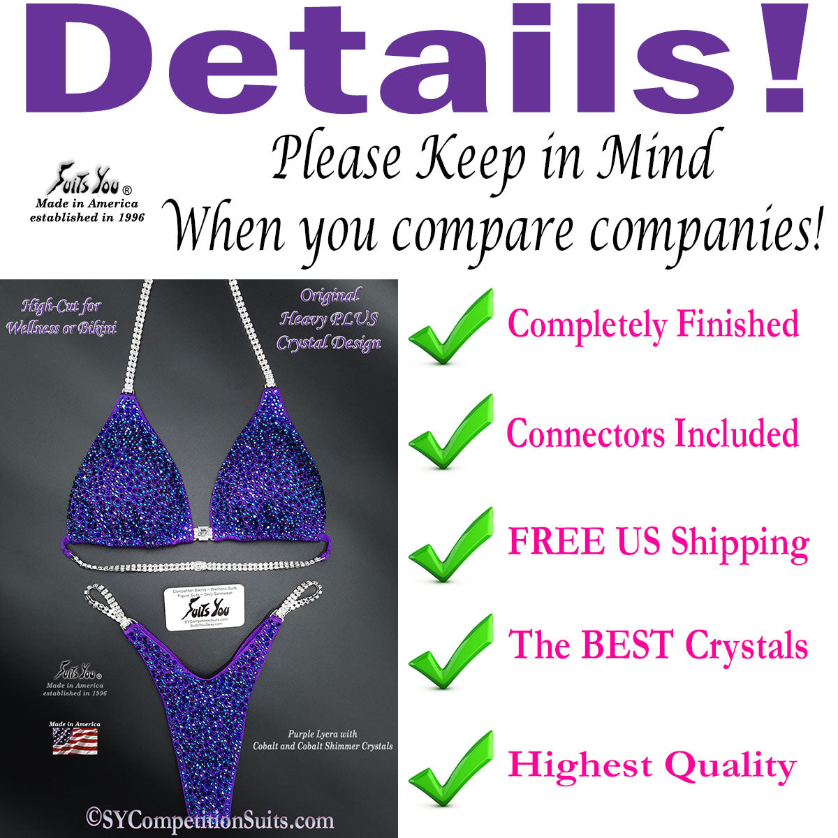 Purple Competition Suit details
