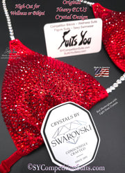 Red Crystal Competition Suit, Bikini or Wellness