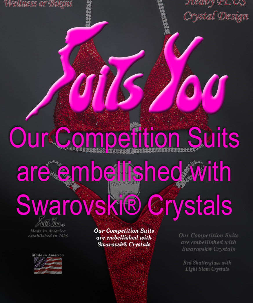 Red Crystal Competition Suit, Embellished with Swarovski® Crystals.