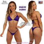 Sequin Posing Suit, Eggplant Sequin Fabric.