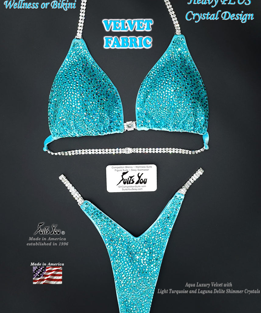 Velvet Competition Suit, Aqua