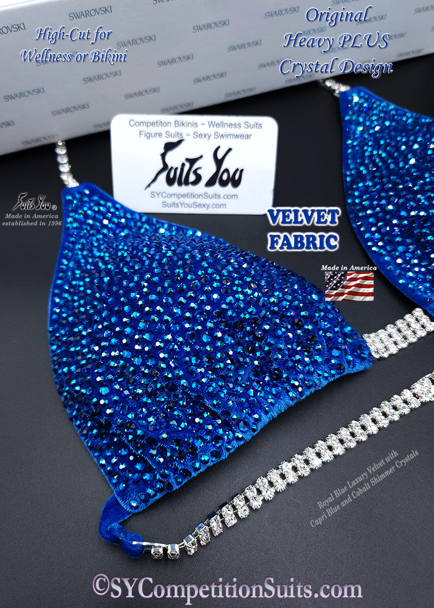Velvet Competition Suit, Royal Blue Luxury Velvet Fabric
