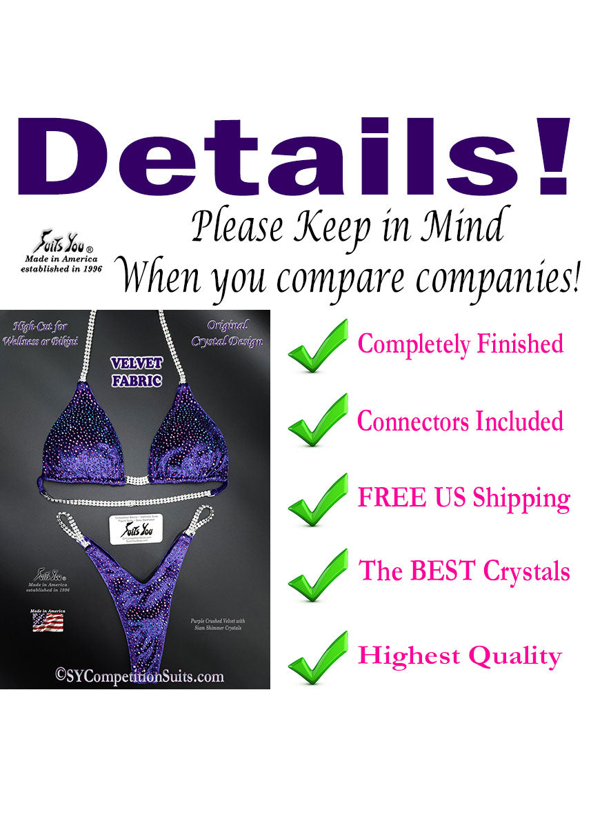 Budget Friendly Velvet Competition Suit, Purple Velvet Details