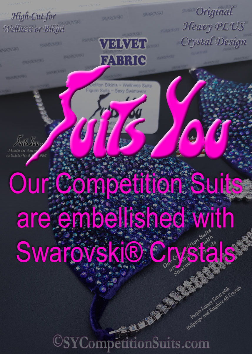 Our Competition Suits are embellished with Swarovski® Crystals