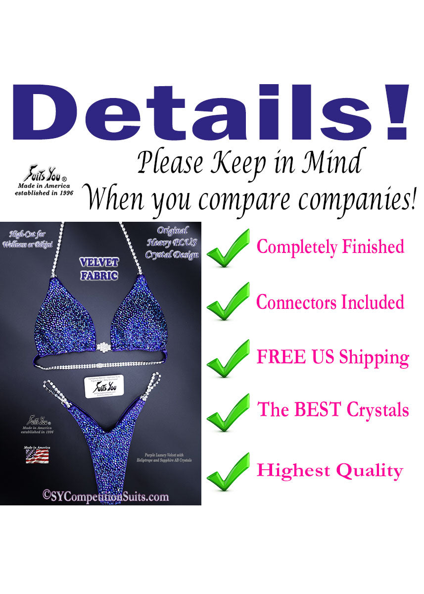 Purple Velvet Competition Suit Details