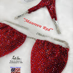 Maureen Red Full Crystal Design Competition Bikini